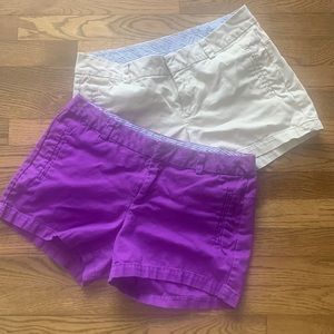 Purple and khaki shorts-set of 2